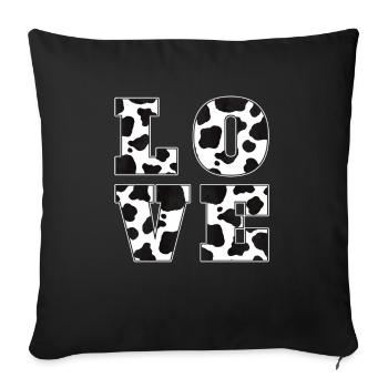 Vache amour ferme Animal fermier cadeau vache motif - Housse de coussin décorative 45 x 45 cm - noir - Devant