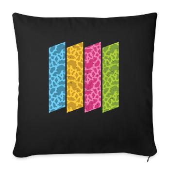 Bauer Tier Kuh Geschenk Farbenfrohes Kuh Muster - Sofakissenbezug 45 x 45 cm - Schwarz - Vorne