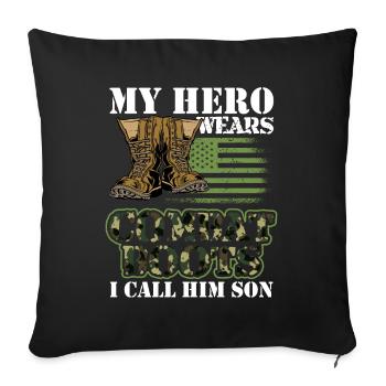 Mon héros porte des bottes de combat, je l’appellerai le plus - Housse de coussin décorative 45 x 45 cm - noir - Devant