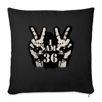 Unique design for the celebration of the 40th anniversary - Sofa pillowcase 17,3'' x 17,3'' (45 x 45 cm) - black - Front