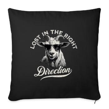 Perdu dans la bonne direction - La chèvre du randonneur - Housse de coussin décorative 45 x 45 cm - noir - Devant
