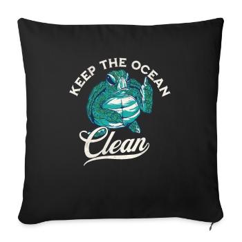 Garder l’océan propre Design - Housse de coussin décorative 45 x 45 cm - noir - Devant