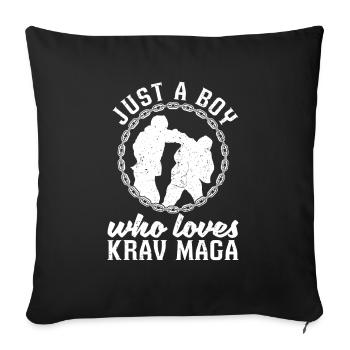 Juste un garçon qui aime le Krav Maga Israël Krav Maga - Housse de coussin décorative 45 x 45 cm - noir - Devant