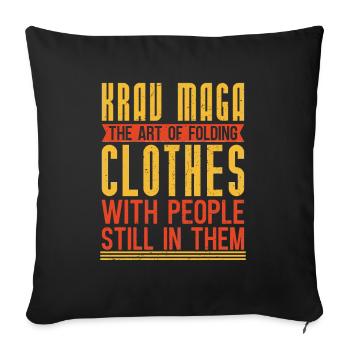 Vêtements à plier avec les gens en Krav Maga - Housse de coussin décorative 45 x 45 cm - noir - Devant