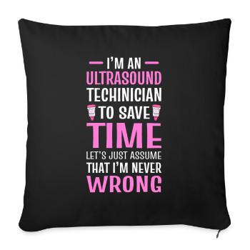 Technicien en échographie Je suis un - Housse de coussin décorative 45 x 45 cm - noir - Devant