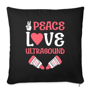 Technicien Ultrasonique Peace Love - Housse de coussin décorative 45 x 45 cm - noir - Devant