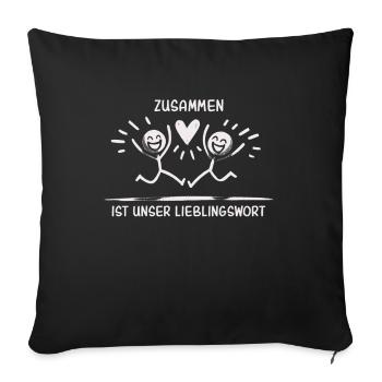 Together Design - For Couples and Best Friends - Sofa pillowcase 17,3'' x 17,3'' (45 x 45 cm) - black - Front