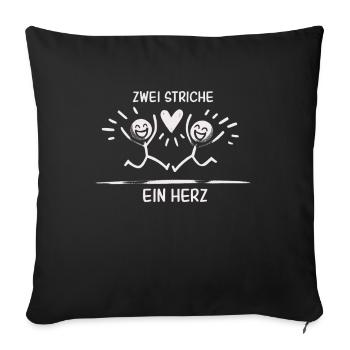 Minimalist Couple Design - Love in - Sofa pillowcase 17,3'' x 17,3'' (45 x 45 cm) - black - Front