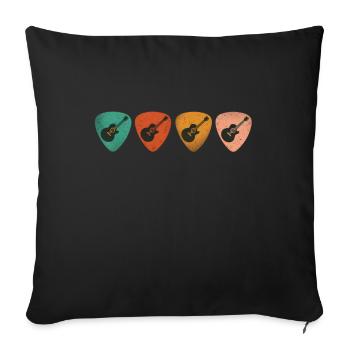 Vintage Guitar Collector - Retro String Enthusiast - Sofa pillowcase 17,3'' x 17,3'' (45 x 45 cm) - black - Front