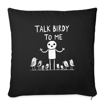 Chirpy Conversations Bird Whisperer Doodle - Sofa pillowcase 17,3'' x 17,3'' (45 x 45 cm) - black - Front