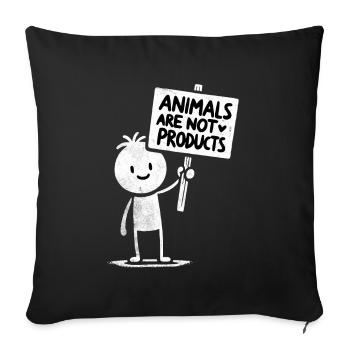 Ethical Animal Advocate Minimalist Doodle - Sofa pillowcase 17,3'' x 17,3'' (45 x 45 cm) - black - Front