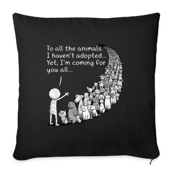Pre-Pet Parent Animal Adoption Doodle Design - Sofa pillowcase 17,3'' x 17,3'' (45 x 45 cm) - black - Front