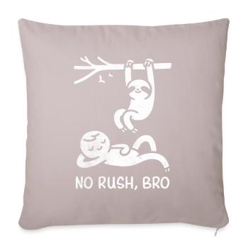 No Rush Sloth and Human Doodle Tee - Sofa pillowcase 17,3'' x 17,3'' (45 x 45 cm) - light taupe - Front