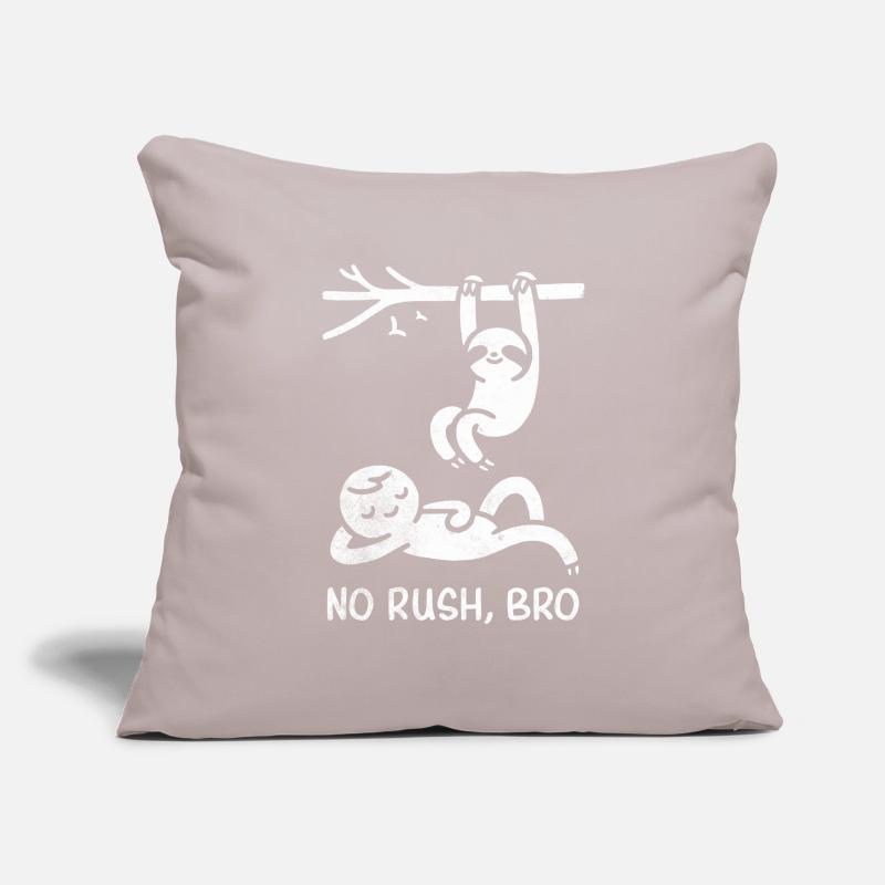 No Rush Sloth and Human Doodle Tee Sofakissenbezug 45 x 45 cm