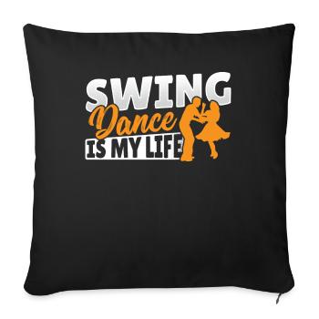 La danse swing est ma vie Danse swing - Housse de coussin décorative 45 x 45 cm - noir - Devant