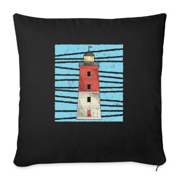 Ocean Lighthouse Lover Gift Lighthouse - Sofa pillowcase 17,3'' x 17,3'' (45 x 45 cm) - black - Front