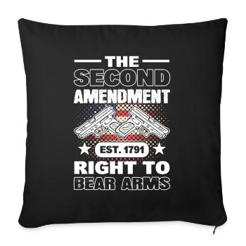 Le deuxième amendement est. 1791 Droit de porter des armes - Housse de coussin décorative 45 x 45 cm - noir - Devant
