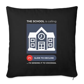 Conception humoristique de messagerie vocale d’évitement d’appel scolaire - Housse de coussin décorative 45 x 45 cm - noir - Devant
