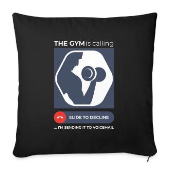 Gym Call Evasion Conception amusante de la messagerie vocale - Housse de coussin décorative 45 x 45 cm - noir - Devant
