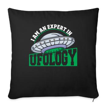 Alien Hunter Je suis un expert en ufologie OVNI - Housse de coussin décorative 45 x 45 cm - noir - Devant