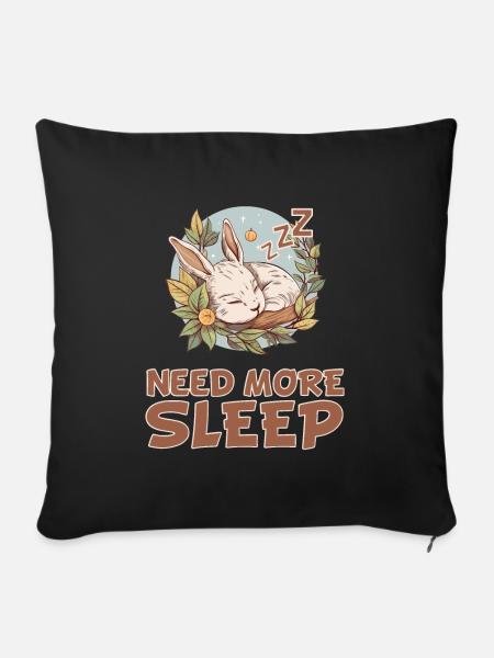 Schlafende Hasennachtkleidung - Serene Sleep - Sofakissenbezug 45 x 45 cm - Schwarz