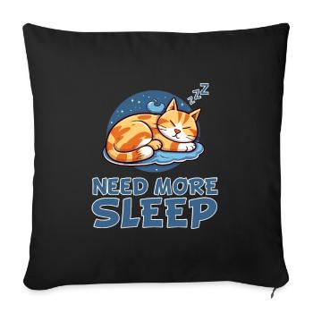 Schlafende Katze Nachtwäsche - Entspannendes - Sofakissenbezug 45 x 45 cm - Schwarz - Vorne