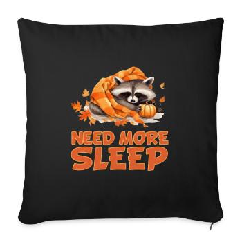 Sleeping raccoon pajamas – design for quiet - Sofa pillowcase 17,3'' x 17,3'' (45 x 45 cm) - black - Front