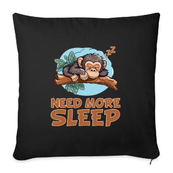 Chimpanzés endormis - étreignant le - Housse de coussin décorative 45 x 45 cm - noir - Devant
