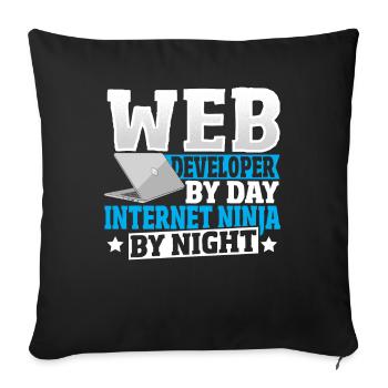 Web Developer By Day Internet Ninja By Night - Sofa pillowcase 17,3'' x 17,3'' (45 x 45 cm) - black - Front