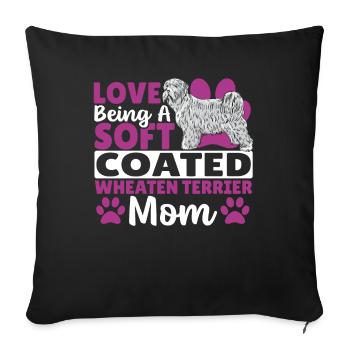 Wheatie Dog Love Un Terrier Wheaten À Poil Doux - Housse de coussin décorative 45 x 45 cm - noir - Devant