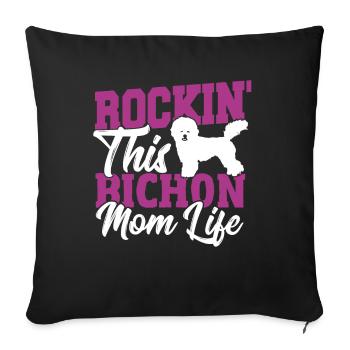 Pet Toy Animal Lover Bichon Tenerife Bichon Puppy - Sofa pillowcase 17,3'' x 17,3'' (45 x 45 cm) - black - Front