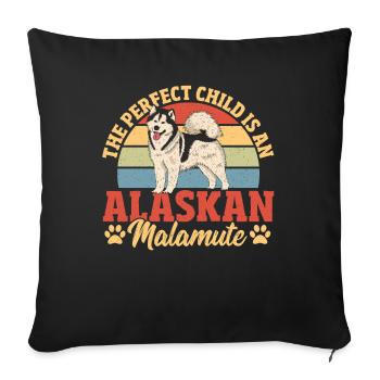 Chien de traîneau Alaskan Malamute Fan Alaskan - Housse de coussin décorative 45 x 45 cm - noir - Devant