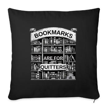 Bücherregalkunst Mit Lesezeichen Ist Etwas Für - Sofakissenbezug 45 x 45 cm - Schwarz - Vorne