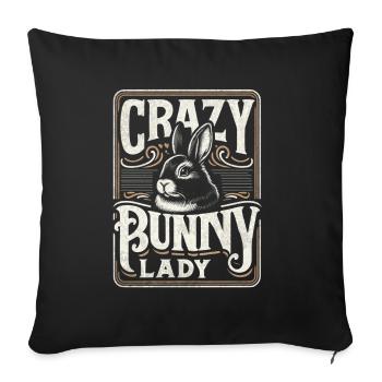 Folle Bunny Lady - Housse de coussin décorative 45 x 45 cm - noir - Devant