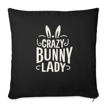 Crazy Bunny Lady - Sofa pillowcase 17,3'' x 17,3'' (45 x 45 cm) - black - Front