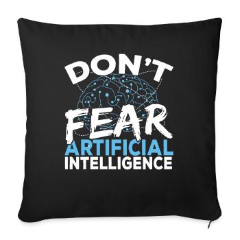 Digital Brain AI Deep Learning Neural Network AI - Sofa pillowcase 17,3'' x 17,3'' (45 x 45 cm) - black - Front