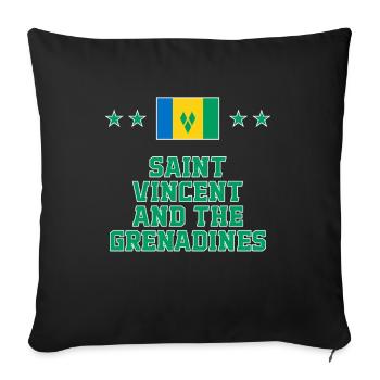 St. Vincent und die Grenadinen - Sofakissenbezug 45 x 45 cm - Schwarz - Vorne