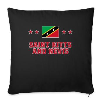 Saint Kitts and Nevis - Sofa pillowcase 17,3'' x 17,3'' (45 x 45 cm) - black - Front