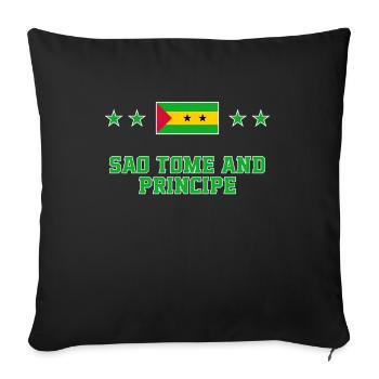 Sao Tome and Principe - Sofa pillowcase 17,3'' x 17,3'' (45 x 45 cm) - black - Front