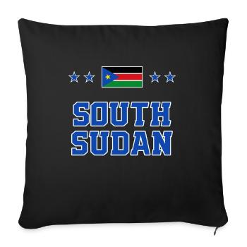 South Sudan - Sofa pillowcase 17,3'' x 17,3'' (45 x 45 cm) - black - Front