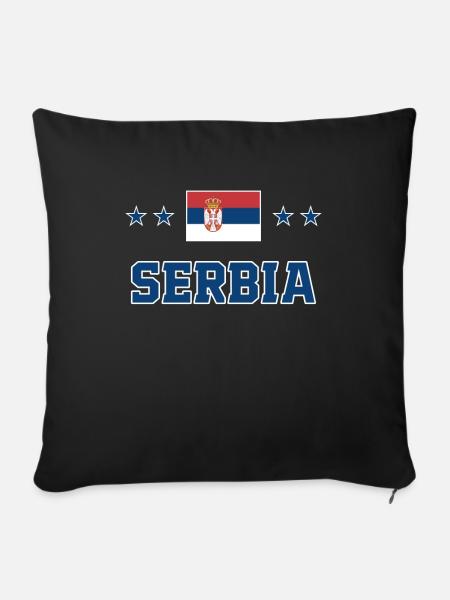 Serbien - Sofakissenbezug 45 x 45 cm - Schwarz
