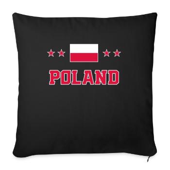 Pologne - Housse de coussin décorative 45 x 45 cm - noir - Devant
