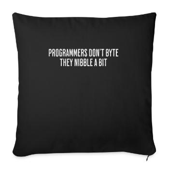 No bytes, just nibbles – playful design - Sofa pillowcase 17,3'' x 17,3'' (45 x 45 cm) - black - Front