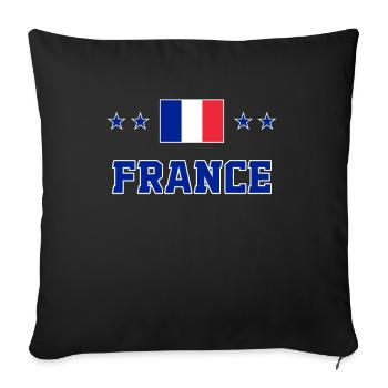 France - Sofa pillowcase 17,3'' x 17,3'' (45 x 45 cm) - black - Front