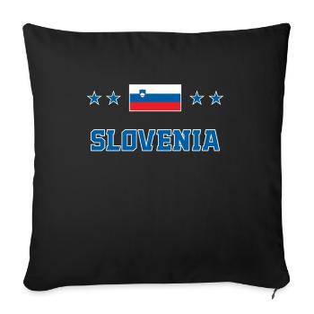 Slovenia - Sofa pillowcase 17,3'' x 17,3'' (45 x 45 cm) - black - Front