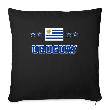Uruguay - Sofa pillowcase 17,3'' x 17,3'' (45 x 45 cm) - black - Front