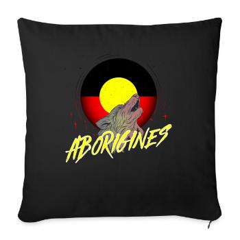 Aborigines - Sofa pillowcase 17,3'' x 17,3'' (45 x 45 cm) - black - Front