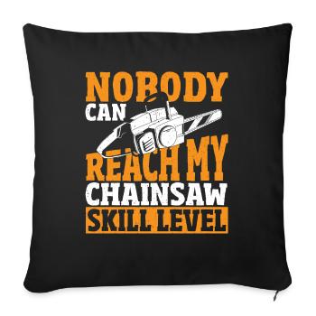 Woodworking Powered Saw Chain Saw - Sofa pillowcase 17,3'' x 17,3'' (45 x 45 cm) - black - Front