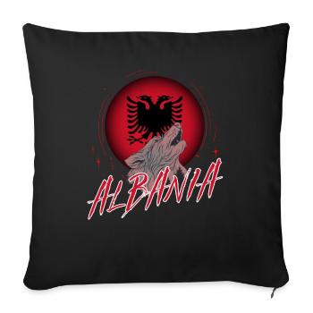 Albania - Sofa pillowcase 17,3'' x 17,3'' (45 x 45 cm) - black - Front