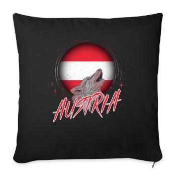 Autriche - Housse de coussin décorative 45 x 45 cm - noir - Devant